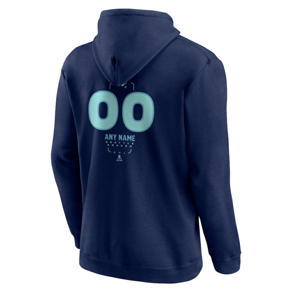 NHL Seattle Kraken Personalized Name & Number Midfielder Pullover Hoodie
