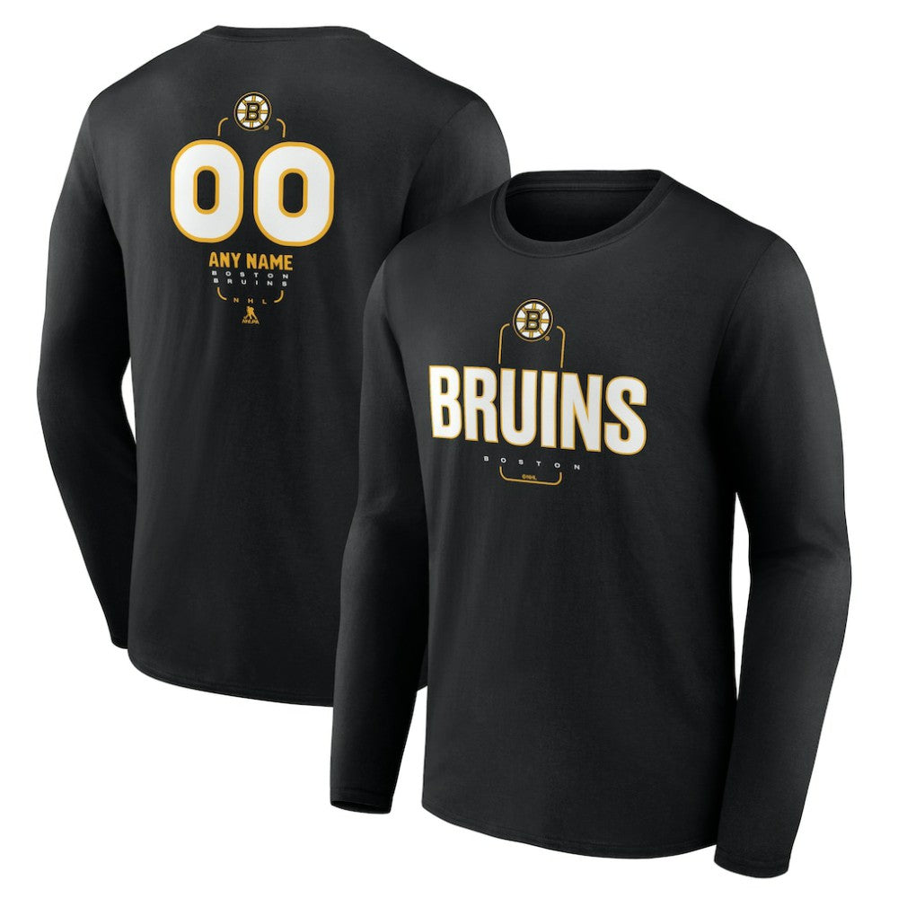 NHL Boston Bruins Personalized Name & Number Midfielder Long Sleeve T-Shirt