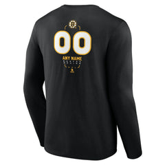 NHL Boston Bruins Personalized Name & Number Midfielder Long Sleeve T-Shirt
