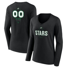NHL Dallas Stars Women's Personalized Name & Number Midfielder Long Sleeve V-Neck T-Shirt