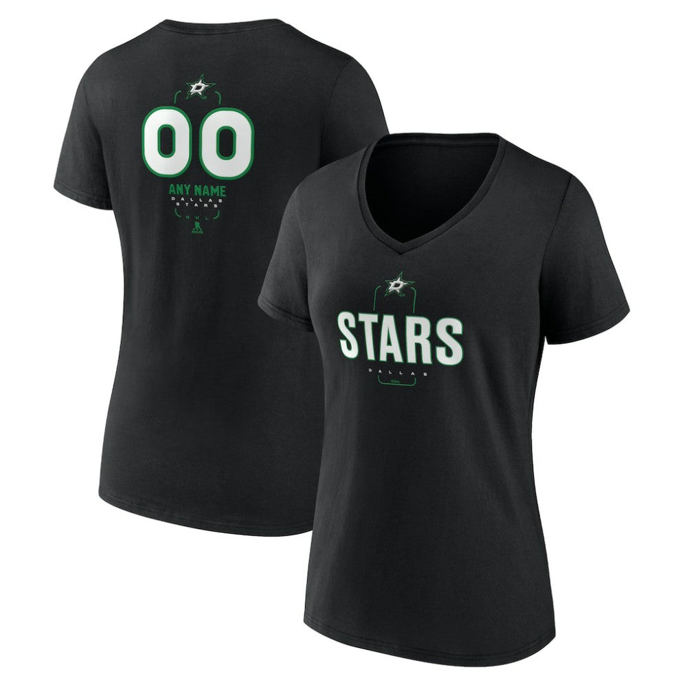 NHL Dallas Stars Women's Personalized Name & Number Midfielder V-Neck T-Shirt