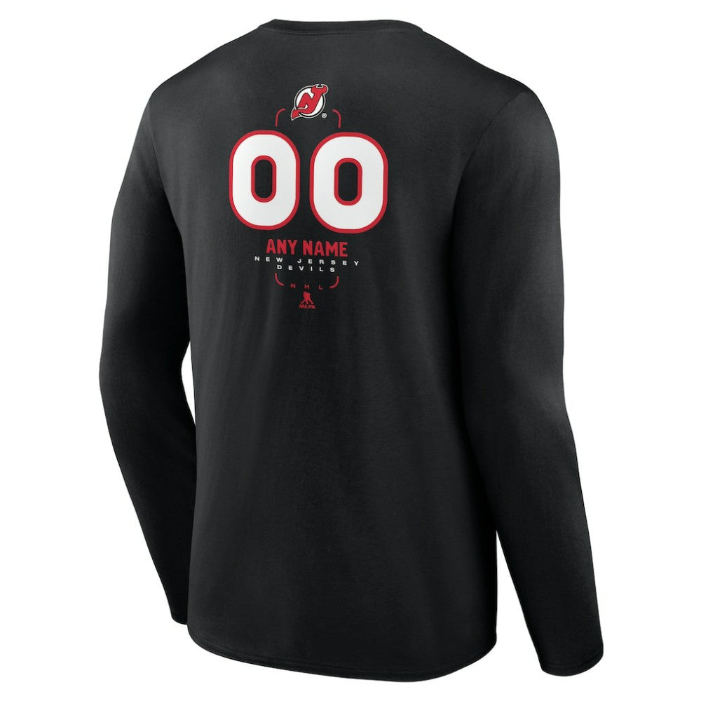 NHL New Jersey Devils Personalized Name & Number Midfielder Long Sleeve T-Shirt
