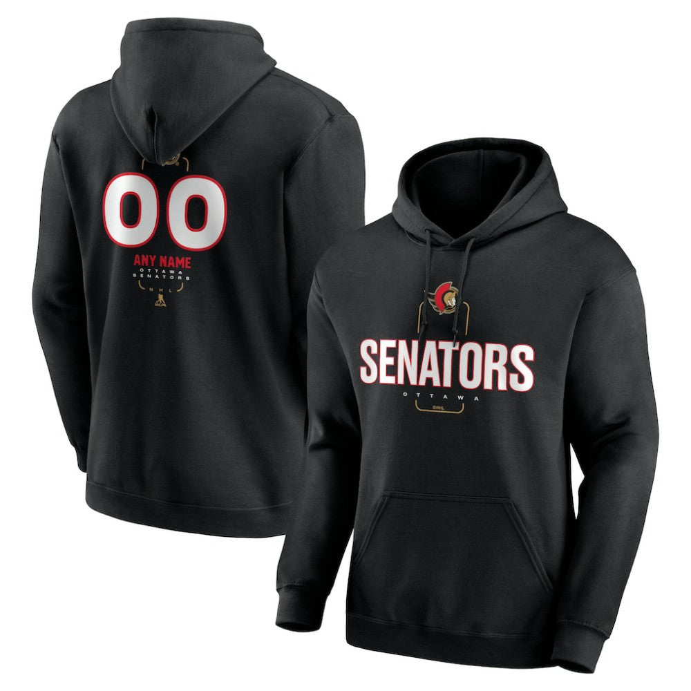 NHL Ottawa Senators Personalized Name & Number Midfielder Pullover Hoodie
