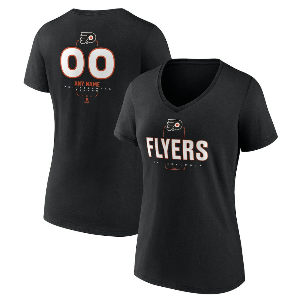 NHL Philadelphia Flyers Women's Personalized Name & Number Midfielder V-Neck T-Shirt