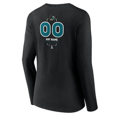NHL San Jose Sharks Women's Personalized Name & Number Midfielder Long Sleeve V-Neck T-Shirt