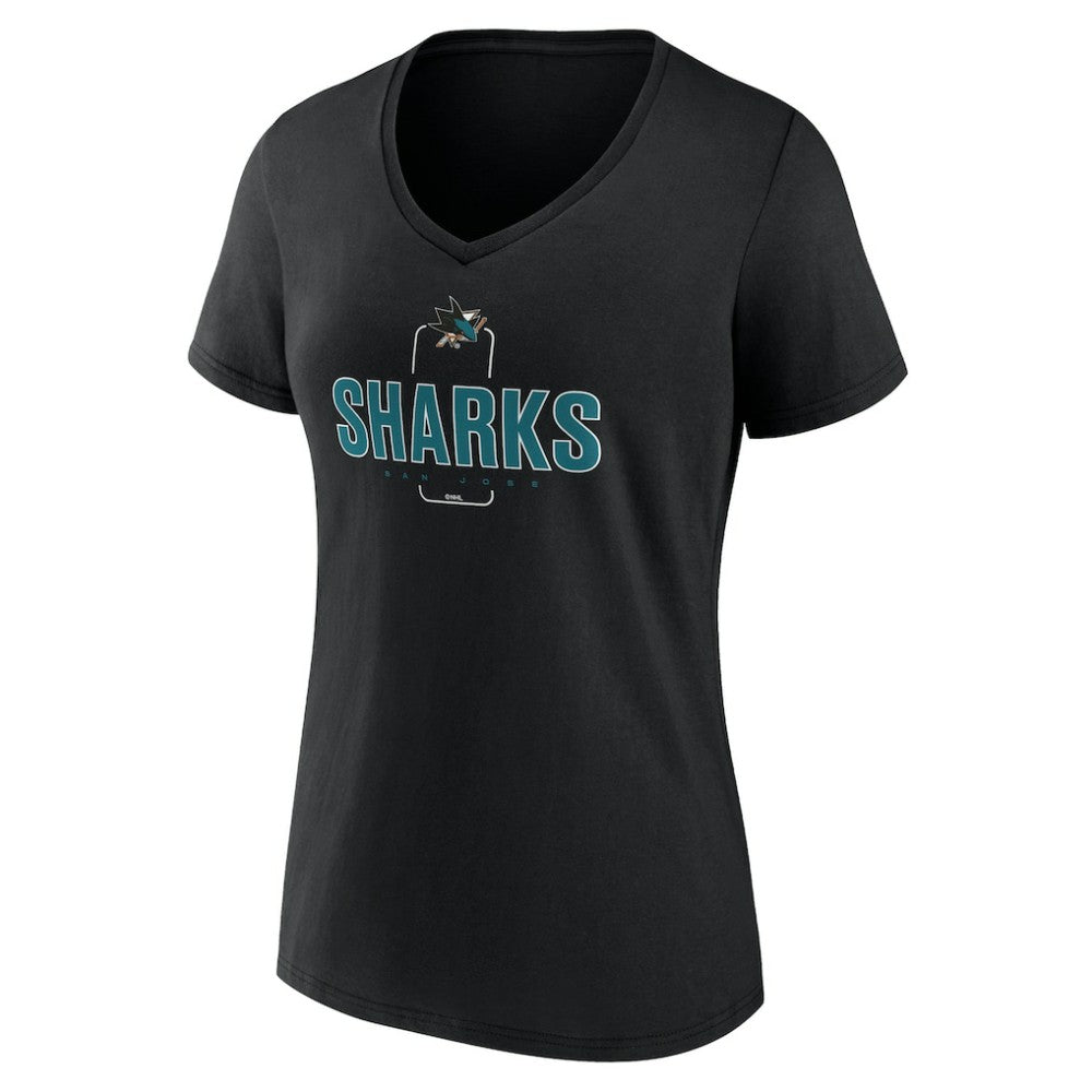 NHL San Jose Sharks Women's Personalized Name & Number Midfielder V-Neck T-Shirt
