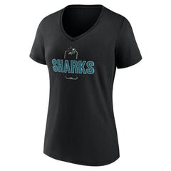 NHL San Jose Sharks Women's Personalized Name & Number Midfielder V-Neck T-Shirt