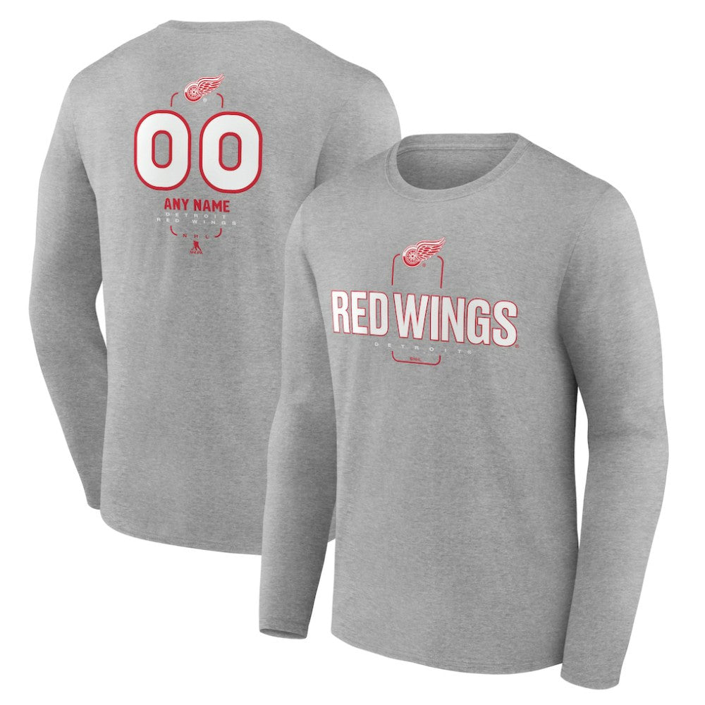 NHL Detroit Red Wings Personalized Name & Number Midfielder Long Sleeve T-Shirt