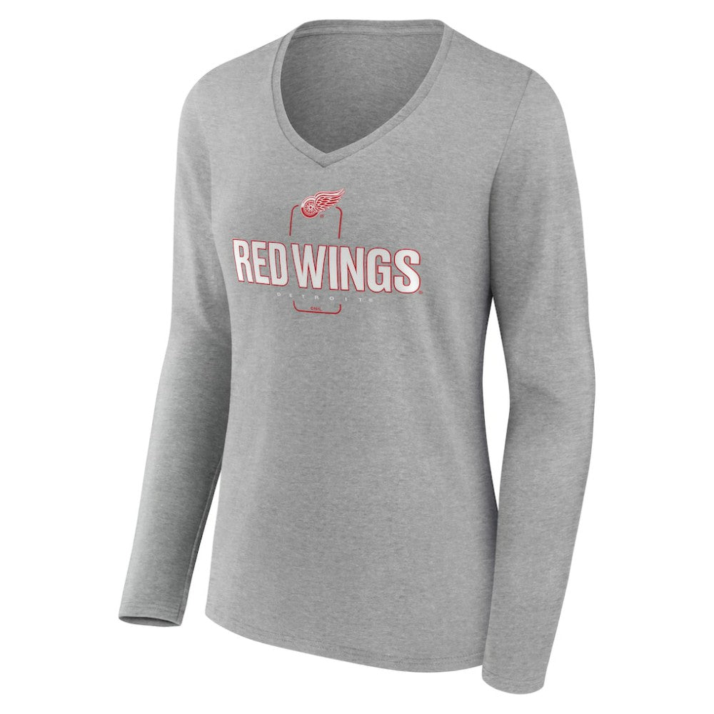 NHL Detroit Red Wings Women's Personalized Name & Number Midfielder Long Sleeve V-Neck T-Shirt
