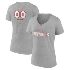 NHL Detroit Red Wings Women's Personalized Name & Number Midfielder V-Neck T-Shirt