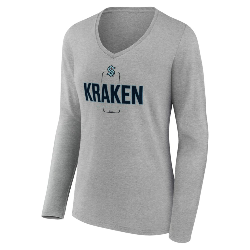 NHL Seattle Kraken Women's Personalized Name & Number Midfielder Long Sleeve V-Neck T-Shirt