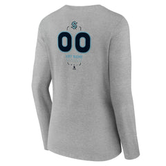 NHL Seattle Kraken Women's Personalized Name & Number Midfielder Long Sleeve V-Neck T-Shirt