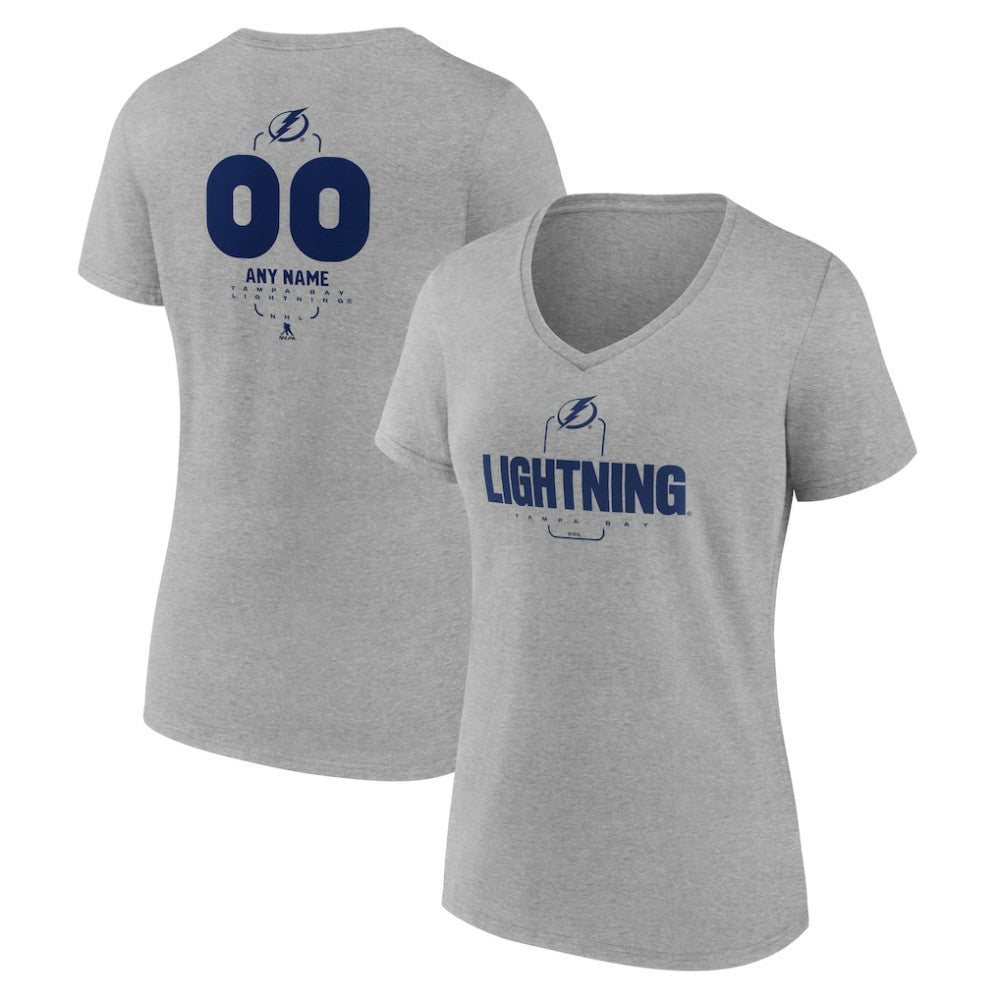 NHL Tampa Bay Lightning Women's Personalized Name & Number Midfielder V-Neck T-Shirt