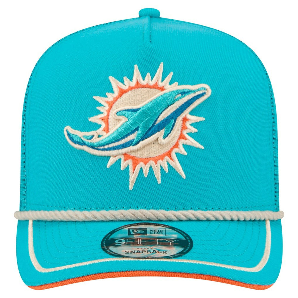 Vintage Team Rope A-Frame Trucker 9FIFTY Snapback Hat - Miami Dolphins Hats
