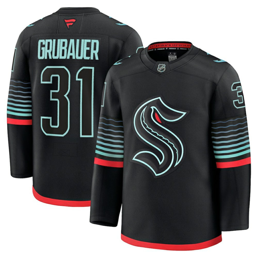 NHL Philipp Grubauer Seattle Kraken Fanatics Alternate Premium Player Jersey