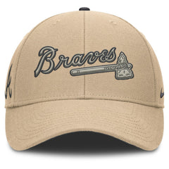 Khaki Atlanta Braves Nike Rise Adjustable Hat