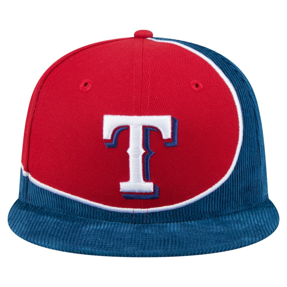 Royal/Red Texas Rangers New Era Retro Split Corduroy Snapback Hat