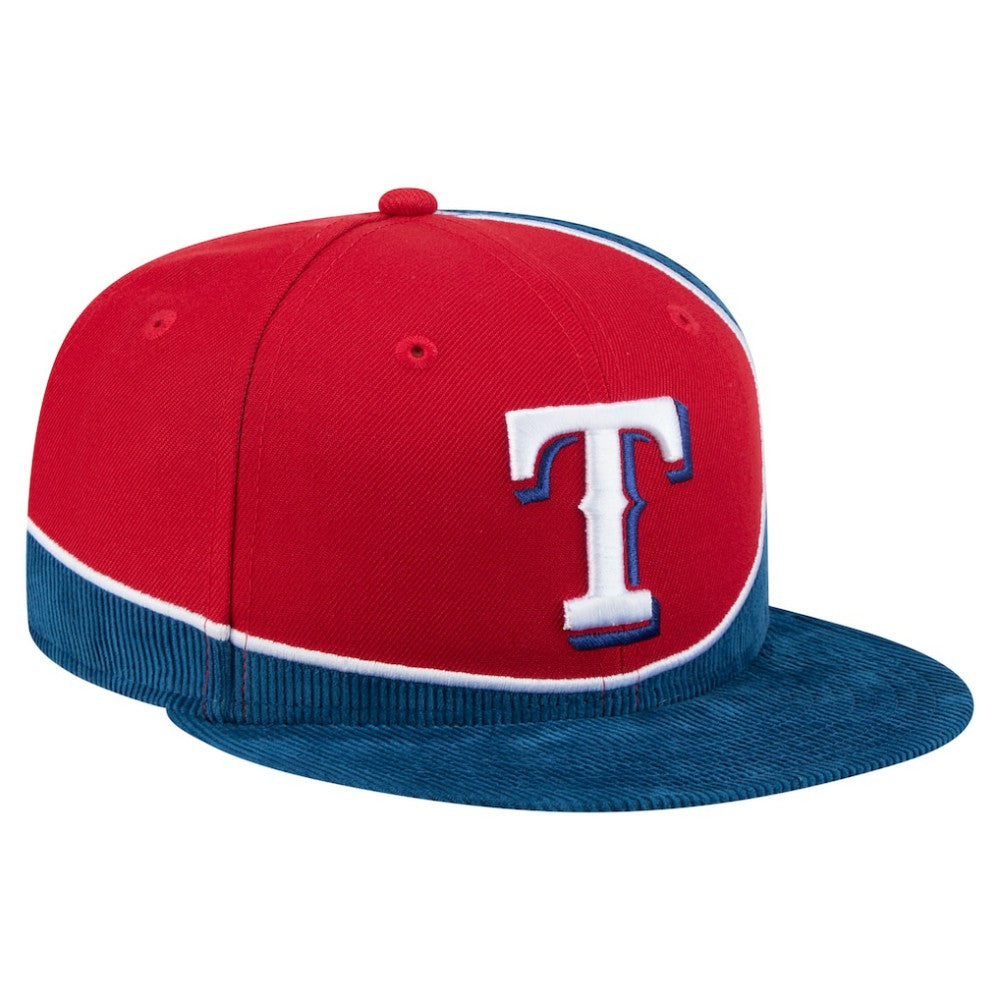 Royal/Red Texas Rangers New Era Retro Split Corduroy Snapback Hat