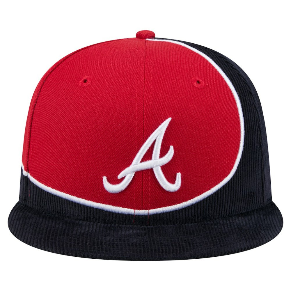 Navy/Red Atlanta Braves New Era Retro Split Corduroy Snapback Hat