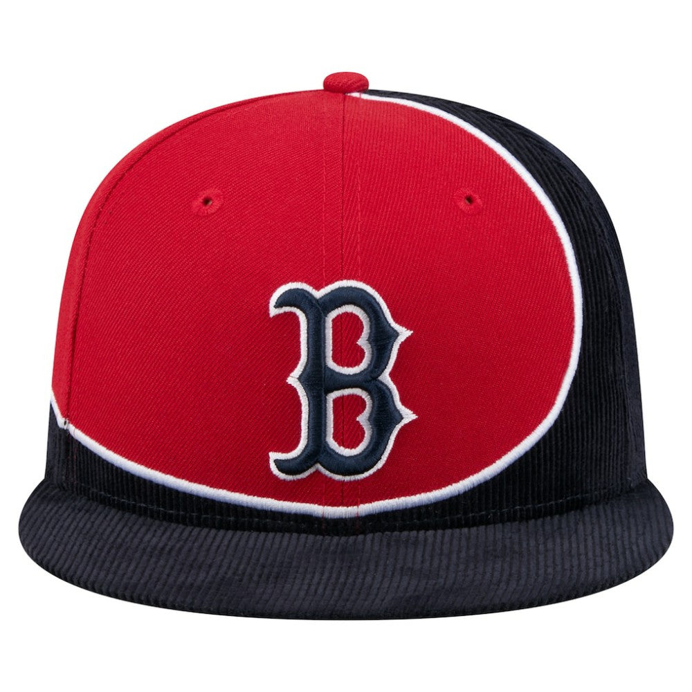 Navy/Red Boston Red Sox New Era Retro Split Corduroy Snapback Hat