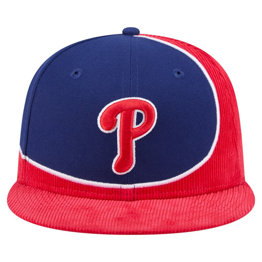 Red/Royal Philadelphia Phillies New Era Retro Split Corduroy Snapback Hat