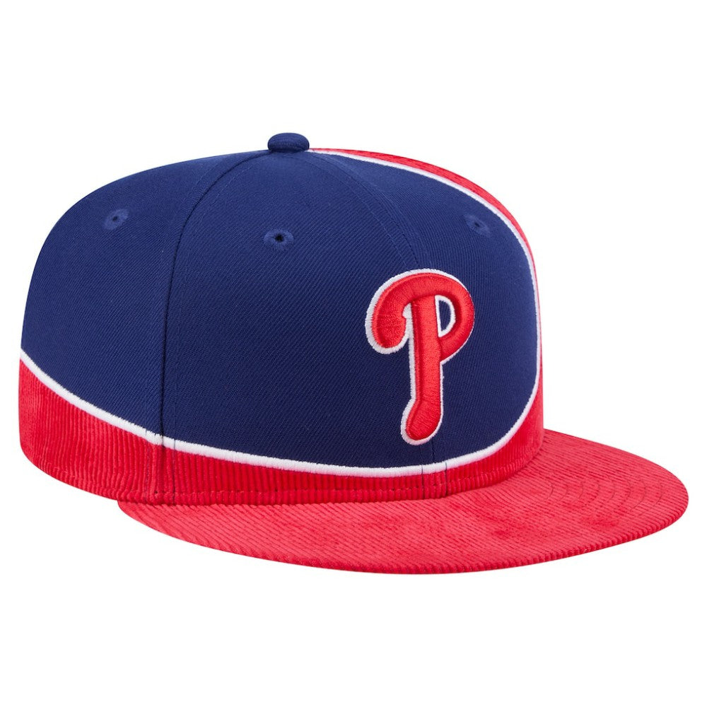 Red/Royal Philadelphia Phillies New Era Retro Split Corduroy Snapback Hat