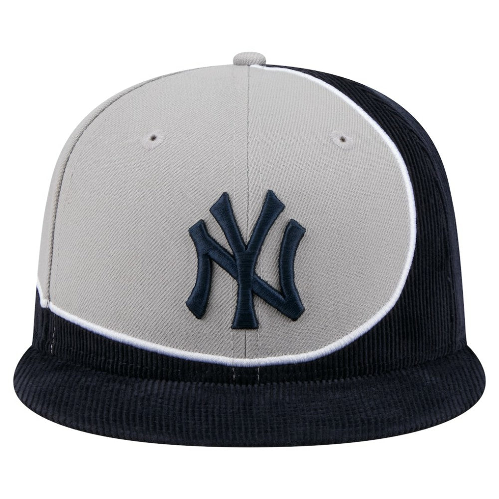 Navy/Gray New York Yankees New Era Retro Split Corduroy Snapback Hat