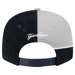 Navy/Gray New York Yankees New Era Retro Split Corduroy Snapback Hat