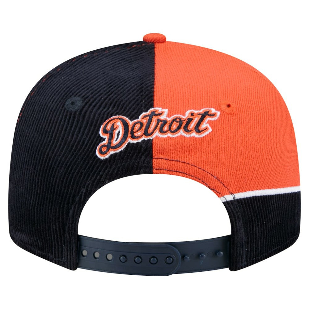 Navy/Orange Detroit Tigers New Era Retro Split Corduroy Snapback Hat