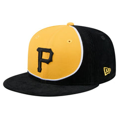Black/Gold Pittsburgh Pirates New Era Retro Split Corduroy Snapback Hat