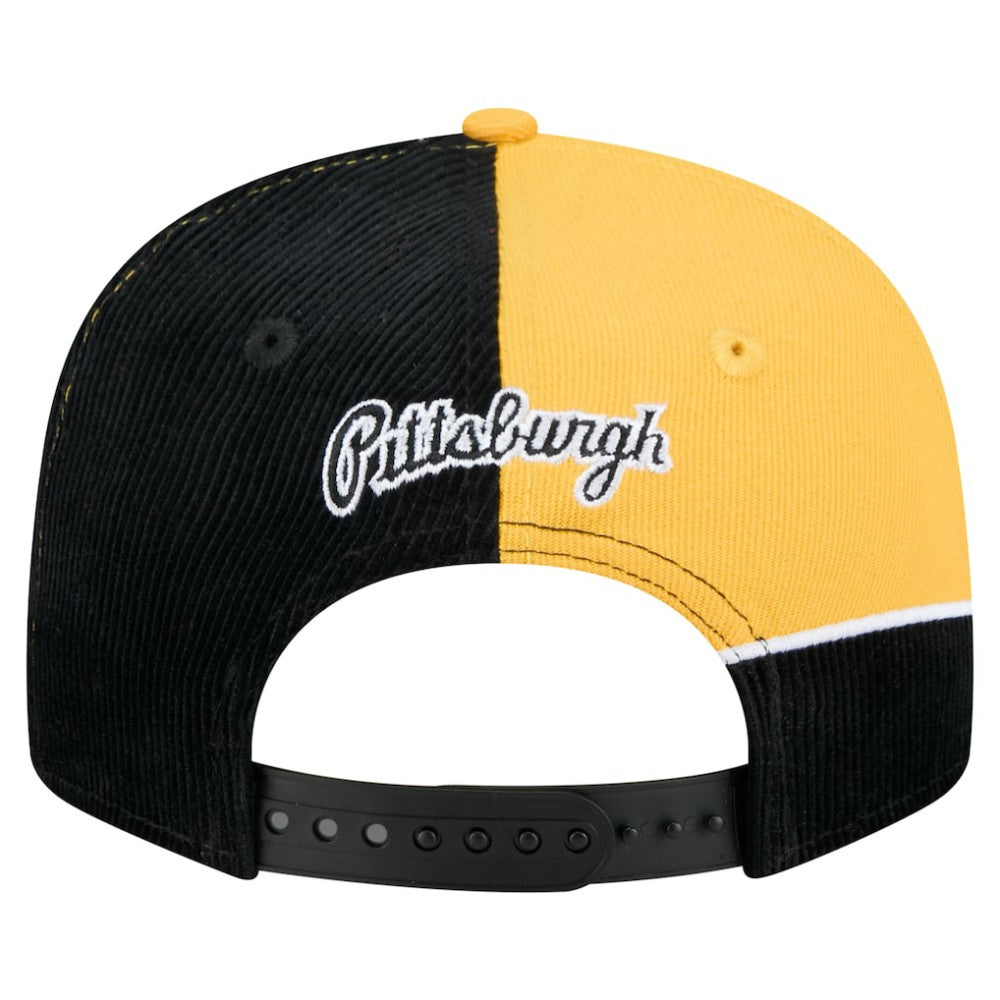 Black/Gold Pittsburgh Pirates New Era Retro Split Corduroy Snapback Hat