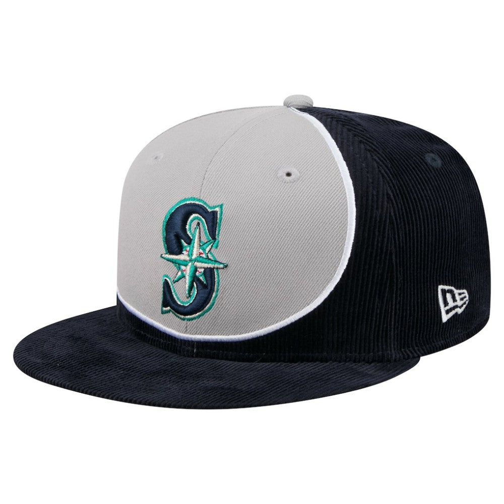 Navy/Gray Seattle Mariners New Era Retro Split Corduroy Snapback Hat