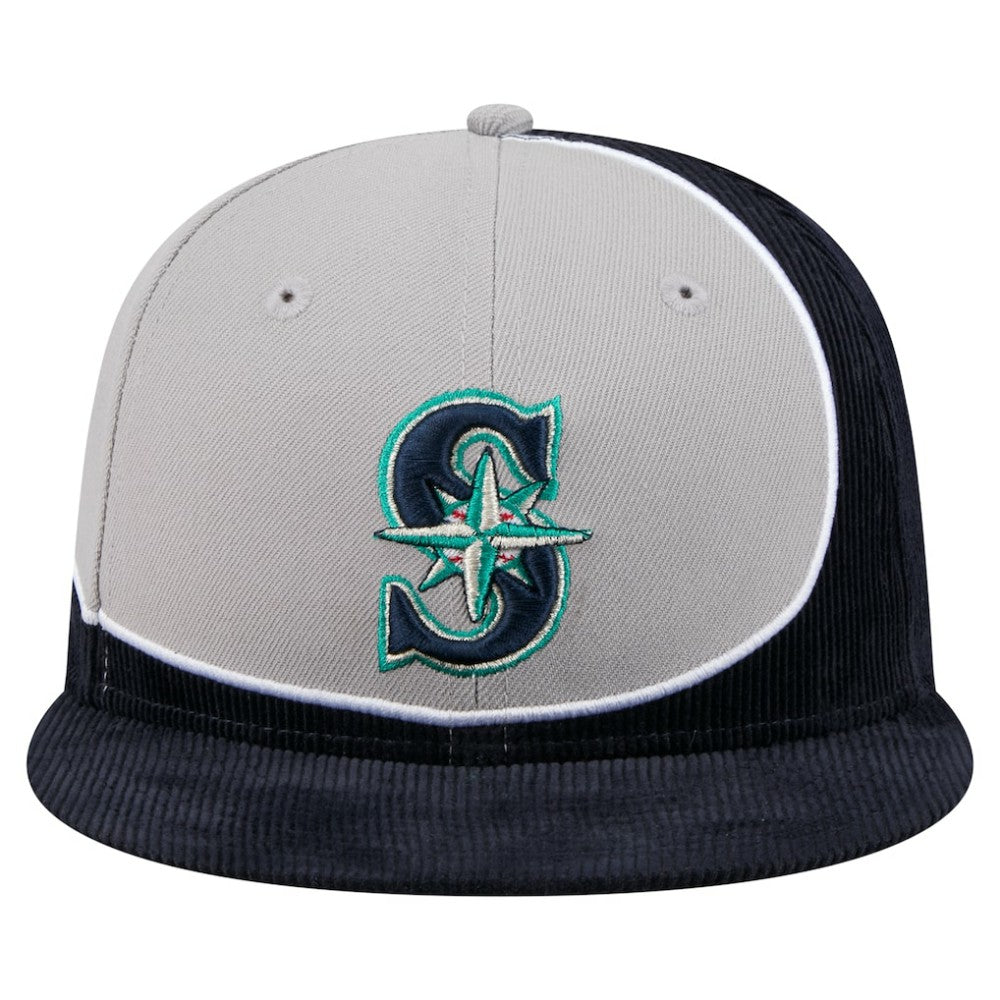 Navy/Gray Seattle Mariners New Era Retro Split Corduroy Snapback Hat