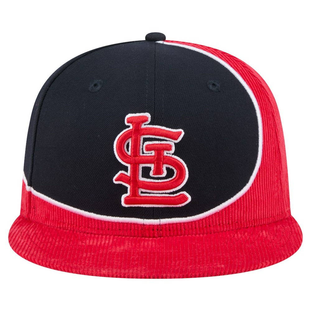 Red/Navy St. Louis Cardinals New Era Retro Split Corduroy Snapback Hat