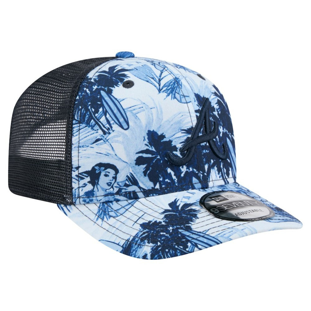 Navy Atlanta Braves New Era Hula Trucker 9SEVENTY Adjustable Hat