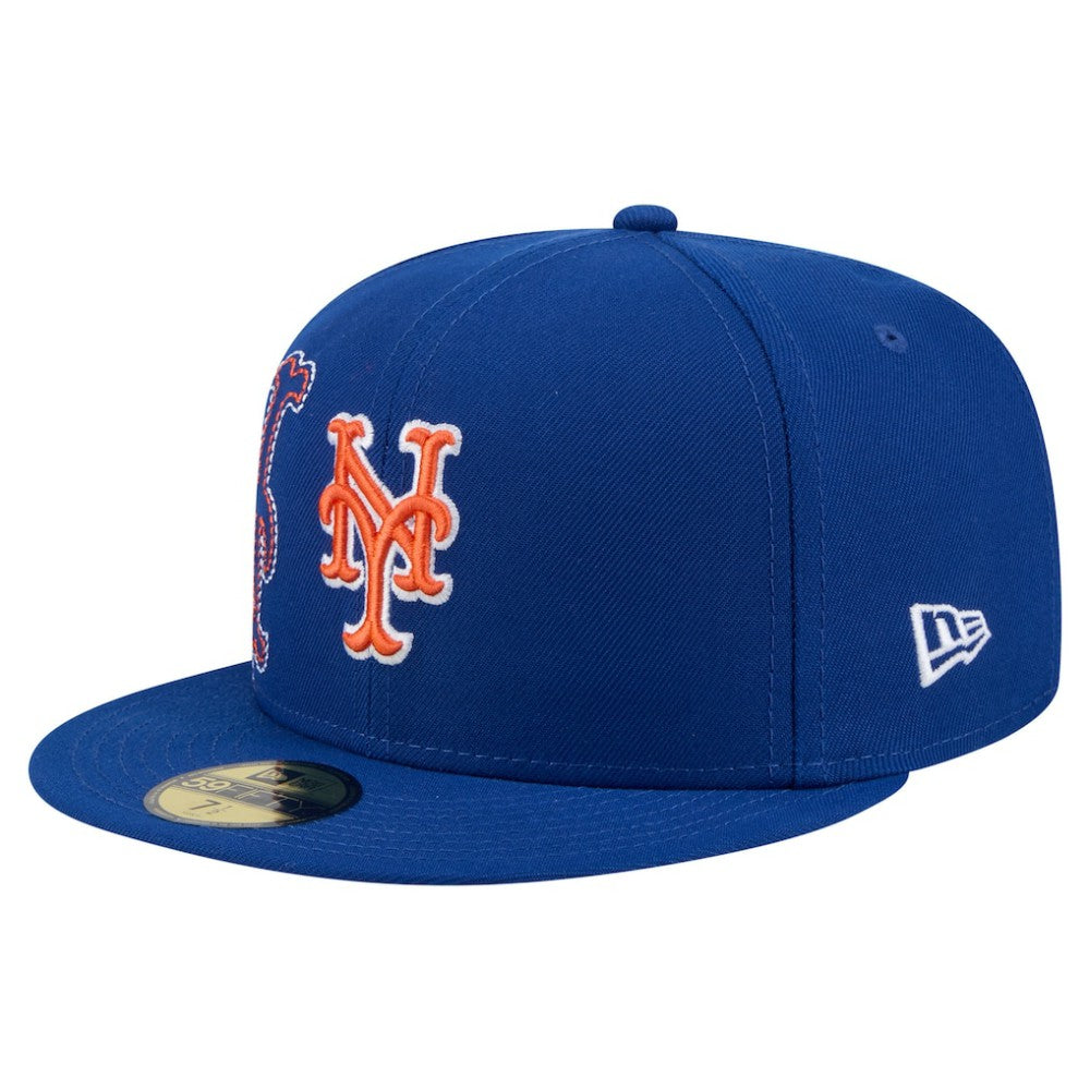 Royal New York Mets New Era Yarn Stitch 59FIFTY Fitted Hat