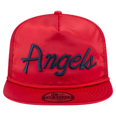 Red Los Angeles Angels New Era Retro Satin Script Golfer Adjustable Hat