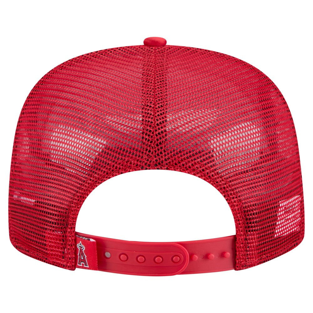 Red Los Angeles Angels New Era Retro Satin Script Golfer Adjustable Hat