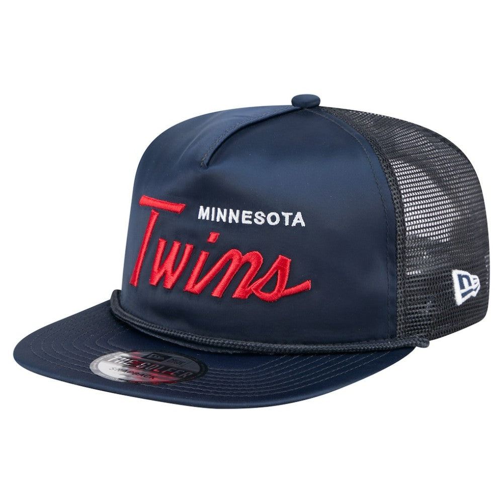 Navy Minnesota Twins New Era Retro Satin Script Golfer Adjustable Hat