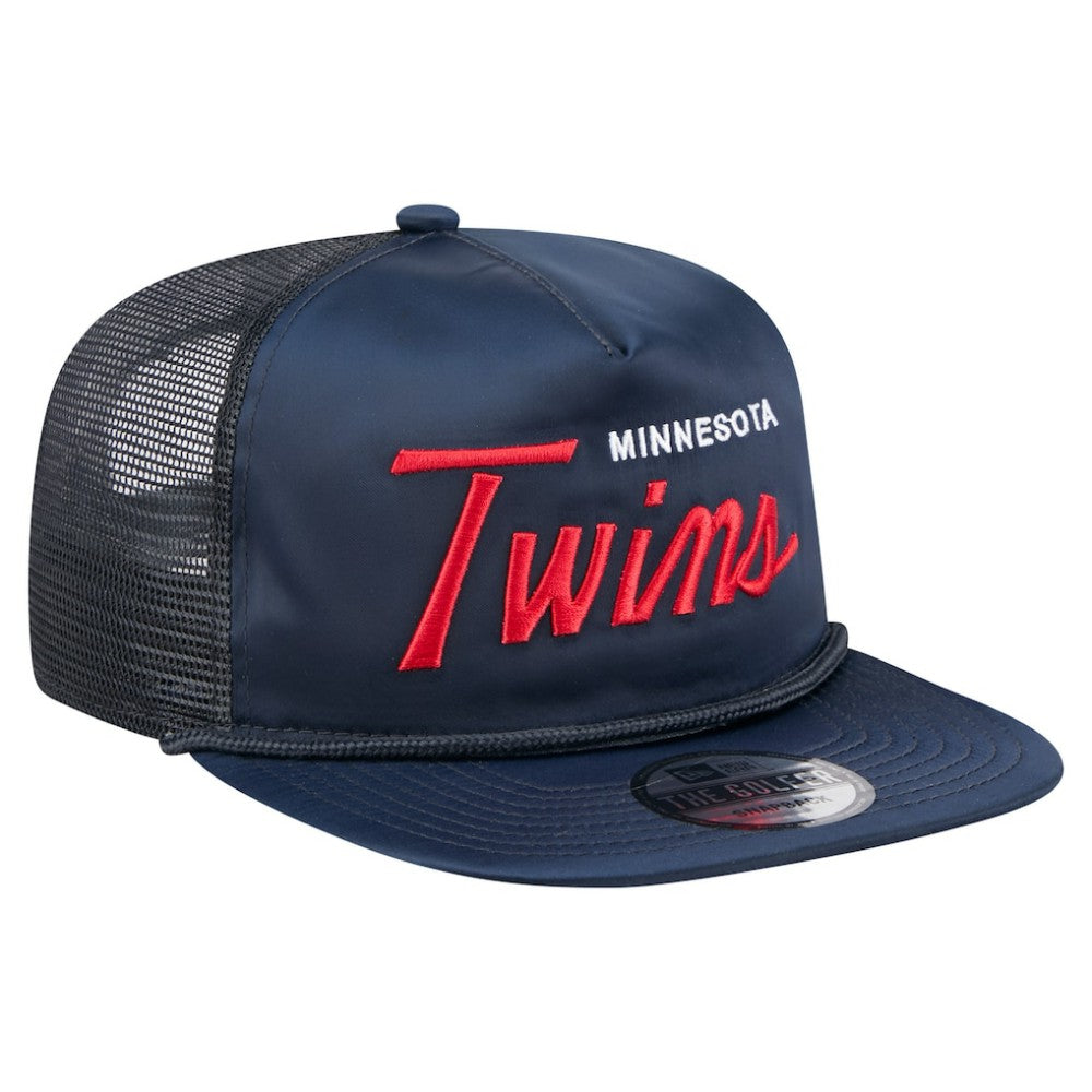 Navy Minnesota Twins New Era Retro Satin Script Golfer Adjustable Hat