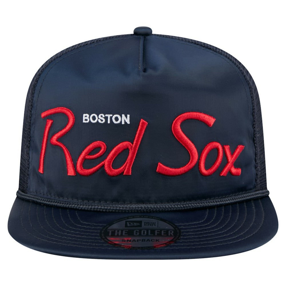 Navy Boston Red Sox New Era Retro Satin Script Golfer Adjustable Hat