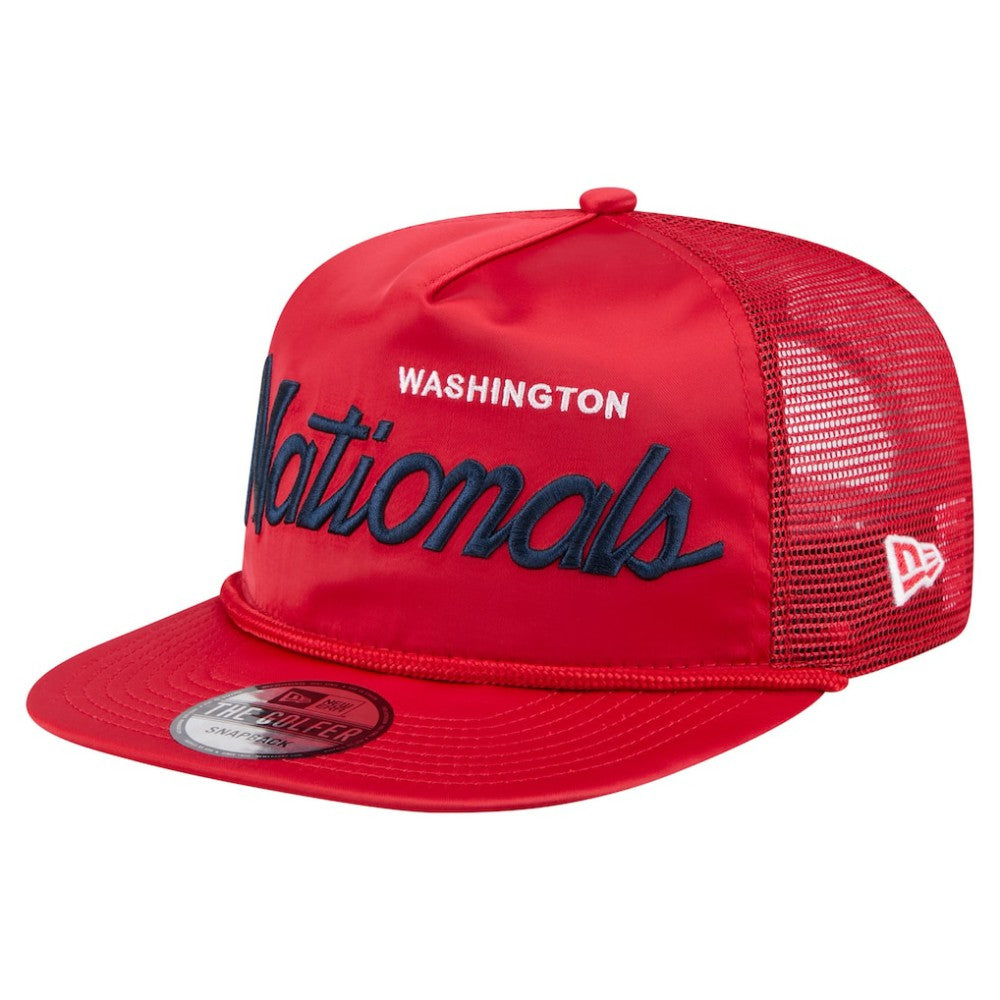 Red Washington Nationals New Era Retro Satin Script Golfer Adjustable Hat