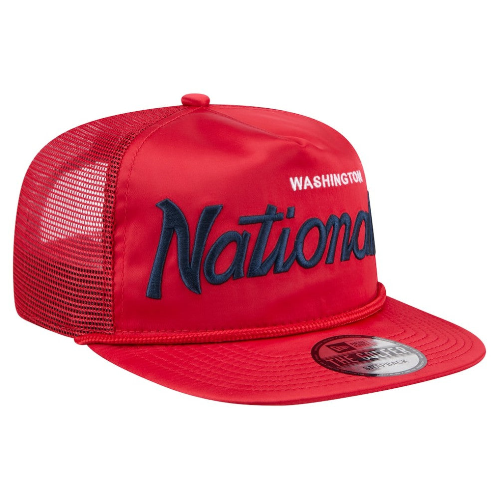 Red Washington Nationals New Era Retro Satin Script Golfer Adjustable Hat