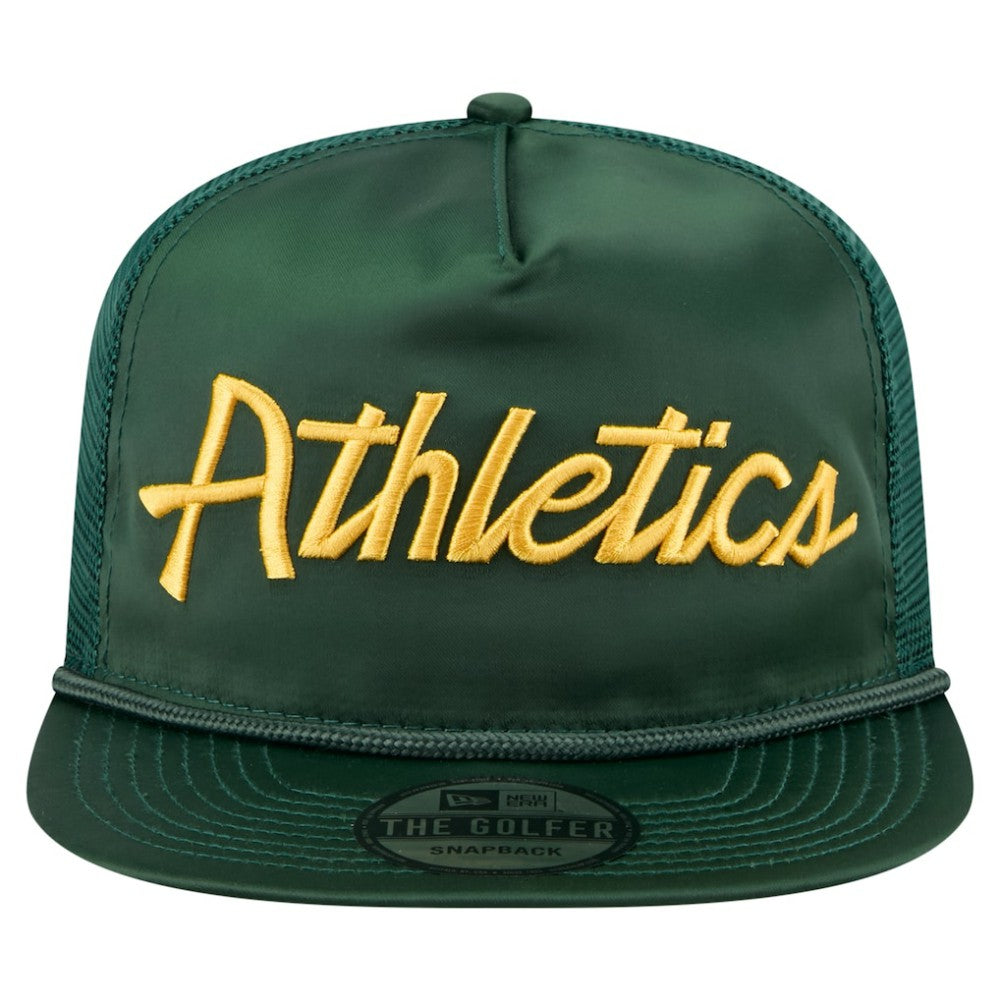 Green Athletics New Era Retro Satin Script Golfer Adjustable Hat