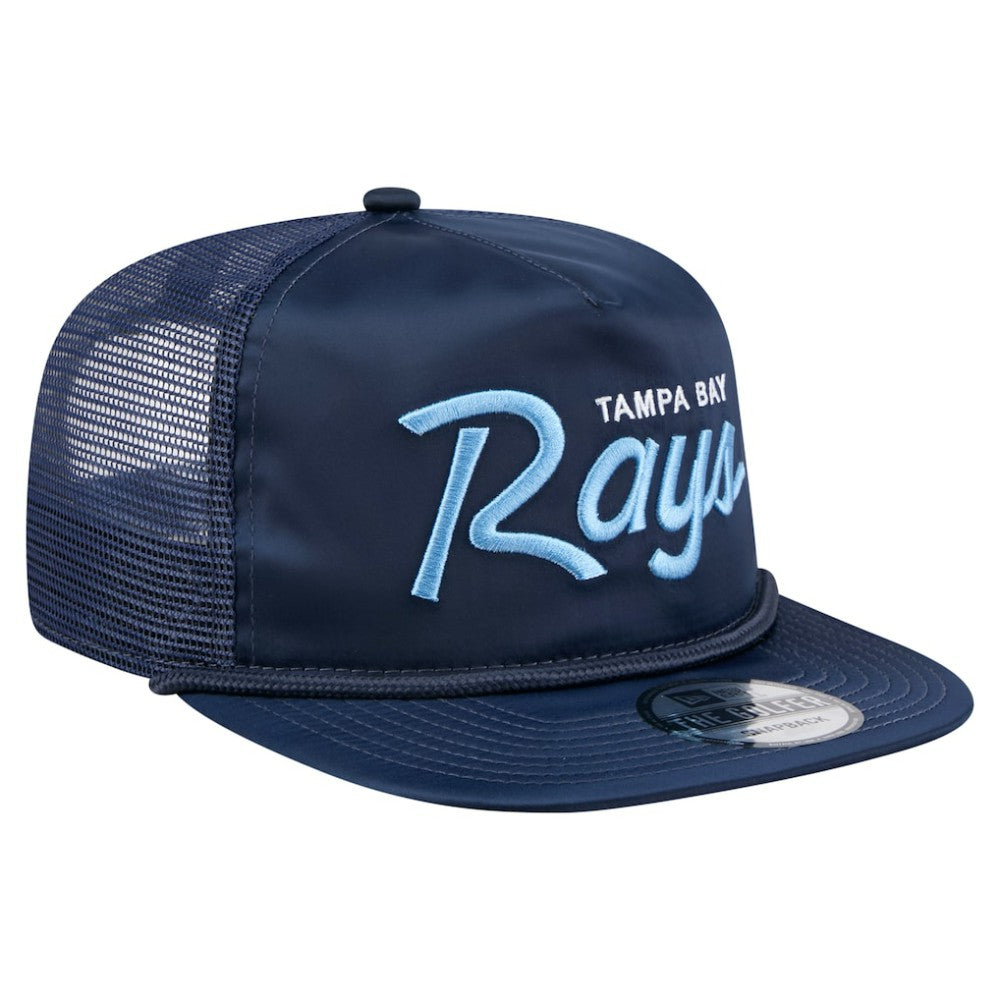Navy Tampa Bay Rays New Era Retro Satin Script Golfer Adjustable Hat