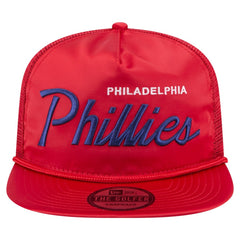 Red Philadelphia Phillies New Era Retro Satin Script Golfer Adjustable Hat