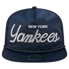 Navy New York Yankees New Era Retro Satin Script Golfer Adjustable Hat