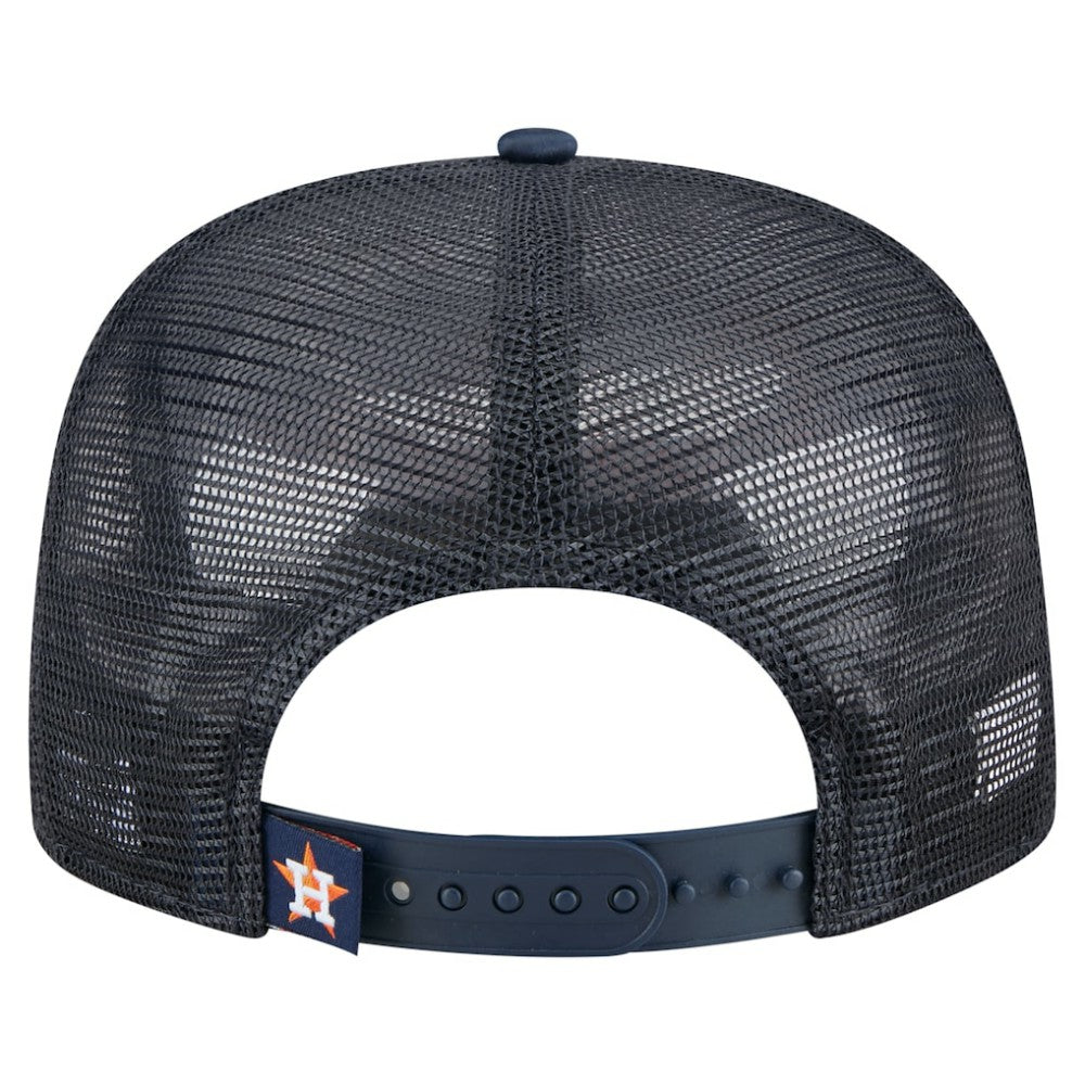 Navy Houston Astros New Era Retro Satin Script Golfer Adjustable Hat