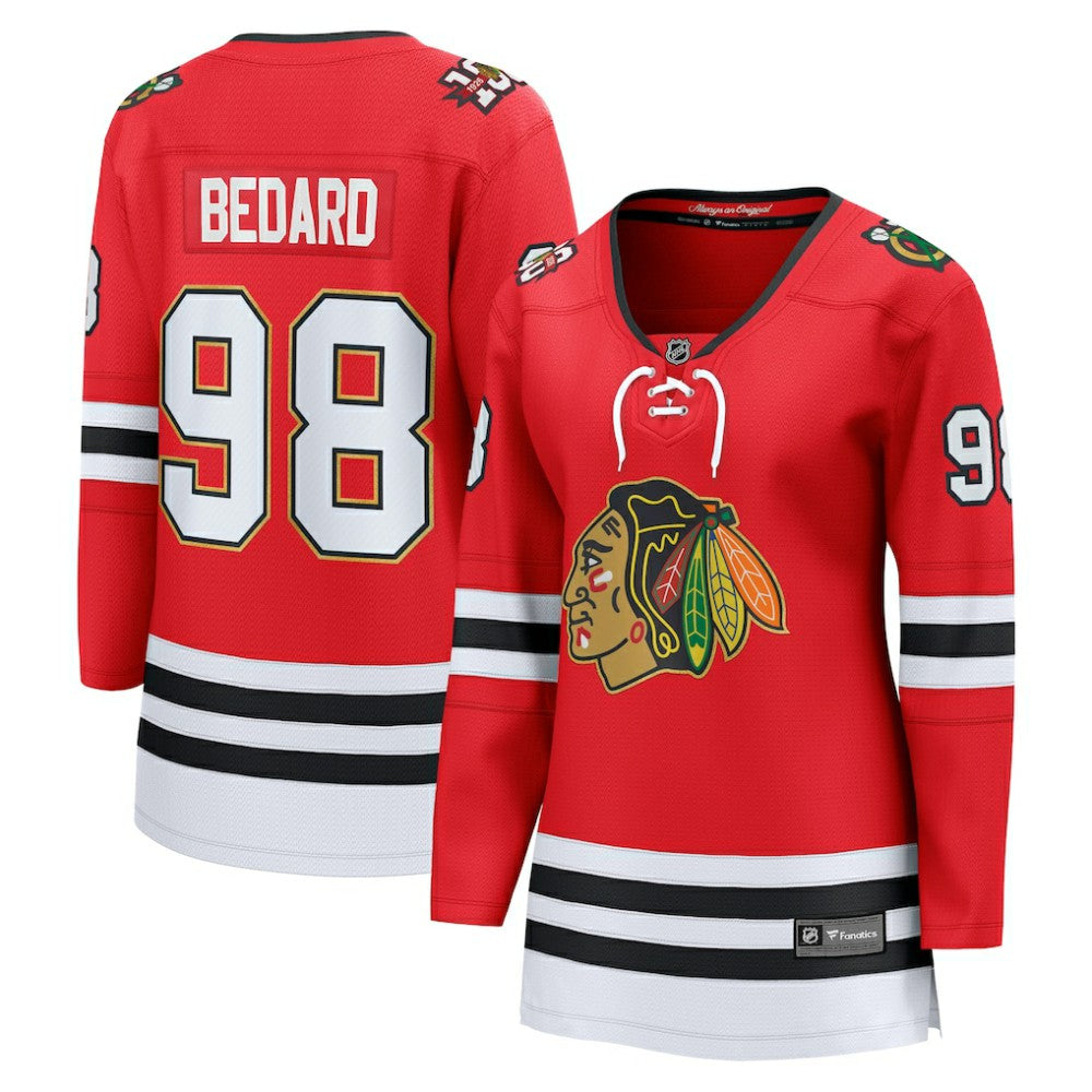 NHL Connor Bedard Chicago Blackhawks Fanatics Women's Centennial Breakaway Player Jersey