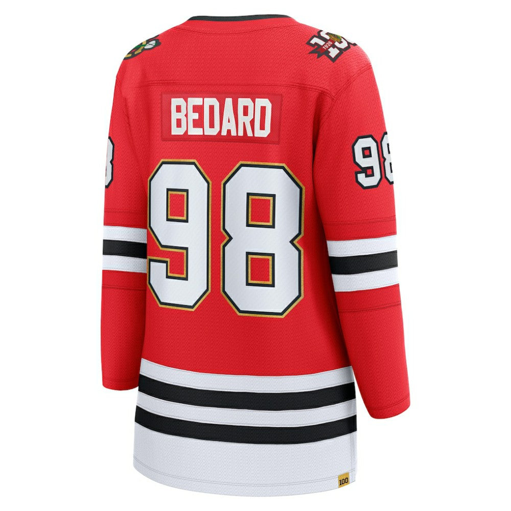 NHL Connor Bedard Chicago Blackhawks Fanatics Women's Centennial Breakaway Player Jersey